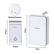 Carica l'immagine nel visualizzatore di Gallery, Aigostar - Campanello Senza Fili, Campanello Wireless Impermeabile IP44 da Esterno, Portata 150m con 36 Melodie e 3 Livelli di Volume, 1 Trasmettitore + 1 Ricevitori