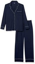 Carica l'immagine nel visualizzatore di Gallery, Amazon Essentials Camicia a Maniche Lunghe in Modal di Cotone e Pigiama a Tutta Lunghezza Donna, Blu Marino, M