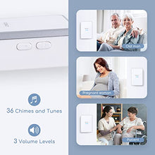 Carica l'immagine nel visualizzatore di Gallery, Aigostar - Campanello Senza Fili, Campanello Wireless Impermeabile IP44 da Esterno, Portata 150m con 36 Melodie e 3 Livelli di Volume, 1 Trasmettitore + 1 Ricevitori