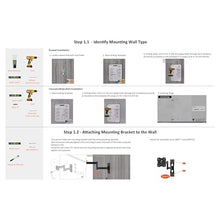 Carica l'immagine nel visualizzatore di Gallery, Amazon Basics Supporto a parete per TV Full Motion, si adatta a TV da 30 a 102 cm e VESA 200 x 200, Nero