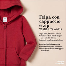 Carica l'immagine nel visualizzatore di Gallery, Amazon Essentials Felpe con Cappuccio Foderate in Pile con Cerniera Bambine e Ragazze, Nero, 8 Anni
