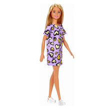 Carica l'immagine nel visualizzatore di Gallery, Barbie Bambola Bionda con Abito Viola con Cuoricini Gialli, Giocattolo per Bambini 3+ Anni, GHW45