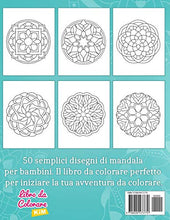 Carica l'immagine nel visualizzatore di Gallery, Mandala per bambini: Libro da colorare con motivi semplici Mandala.