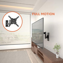 Carica l'immagine nel visualizzatore di Gallery, Amazon Basics Supporto a parete per TV Full Motion, si adatta a TV da 30 a 102 cm e VESA 200 x 200, Nero
