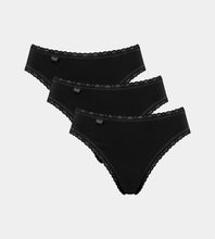 Carica l'immagine nel visualizzatore di Gallery, sloggi Donna 24/7 Cotton Lace Tai C3P, Nero, 42