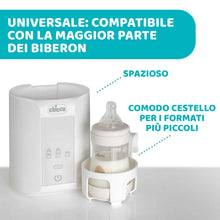 Carica l'immagine nel visualizzatore di Gallery, Chicco Scaldabiberon Portatile Da Viaggio E Scaldapappa Con Tre Programmi E Spegnimento Automatico, Bianco, ‎14 x 14 x 17.5 cm; 820 grammi