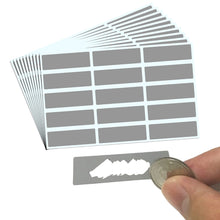 Carica l'immagine nel visualizzatore di Gallery, 150 pezzi, Gratta e Vinci Personalizzato Adesivi, Scratch Sticker - 48 x 15mm, Grigio Rettangolo