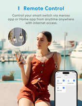 Carica l'immagine nel visualizzatore di Gallery, Meross Interruttore Parete WiFi (CAVO NEUTRO RICHIESTO), Interruttore Smart a 2 Via Compatibile con Apple HomeKit, Siri, Alexa, Google Home e SmartThings, Comando Vocale