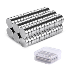 Carica l'immagine nel visualizzatore di Gallery, Vinabo 60Pezzi Magneti, al Neodimio Rotondi Piccoli 6 mm x 3 mm, Mini Calamite per Frigo, Lavagne, Artigianato, Mappe, Decorazioni - D'argento