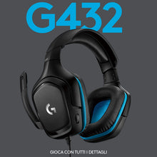 Carica l'immagine nel visualizzatore di Gallery, Logitech G G432 Cuffie Gaming Cablate, Audio Surround 7.1, DTS: x 2.0, Driver 50 mm, ‎Jack USB 3.5 mm, Microfono Flip-to-Mute, Leggere, PC/Mac/Xbox One/PS4/Nintendo ‎Switch, Nero/Blu
