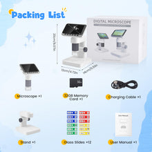 Carica l'immagine nel visualizzatore di Gallery, Microscopio digitale 4,5" IPS, 5-1000X Microscopio Elettronico Portatile USB con 8 luci LED Regolabili Scheda di memoria da 32 GB per bambini adulti