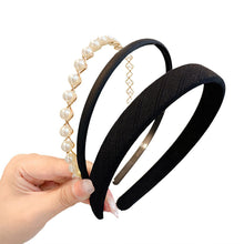Carica l'immagine nel visualizzatore di Gallery, DLPRK 3 pezzi cerchietti, cerchietto capelli donna, solido, semplice, per ragazze, larghi, medi e sottili, alla moda, per donne e ragazze (nero, bianco)