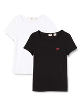 Carica l'immagine nel visualizzatore di Gallery, Levi's 2pack Crewneck Tee 2 Pack Tee White +/M, T-shirt Donna, 2 Pack Tee White +/Mineral Black, S