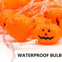 Carica l'immagine nel visualizzatore di Gallery, Zucca di Luci Stringa Halloween 3Meters 20 LED Lanterna Zucca Stringa per Feste Halloween Luci Perfette per Halloween