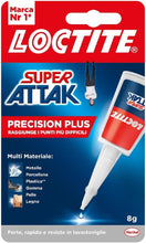 Carica l'immagine nel visualizzatore di Gallery, Loctite Super Attak Precision Plus, Colla liquida trasparente con beccuccio extra lungo, Colla attaccatutto forte multimateriale, Super colla resistente e precisa, 1x8g
