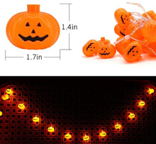 Carica l'immagine nel visualizzatore di Gallery, Zucca di Luci Stringa Halloween 3Meters 20 LED Lanterna Zucca Stringa per Feste Halloween Luci Perfette per Halloween