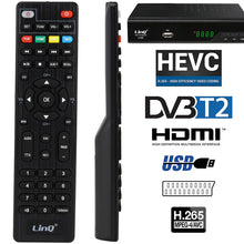 Carica l'immagine nel visualizzatore di Gallery, Decoder DVB-T2, HD 1080p H.265 HEVC Ricevitore Digitale Terrestre HDMI TV Stick 10 Bit 60 FPS, USB WiFi Supporto, SCART, Ethernet, Universal Remote Control