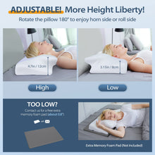 Carica l'immagine nel visualizzatore di Gallery, HOMCA Cuscino Cervicale Ergonomico Cuscino Memory Foam per Supporto Cuscino Ortopedico per Dormire sul Fianco e sulla Schiena