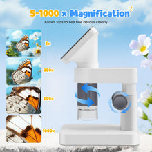Carica l'immagine nel visualizzatore di Gallery, Microscopio digitale 4,5" IPS, 5-1000X Microscopio Elettronico Portatile USB con 8 luci LED Regolabili Scheda di memoria da 32 GB per bambini adulti