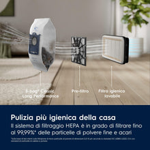 Carica l'immagine nel visualizzatore di Gallery, Electrolux EB51C1OG, Aspirapolvere A Sacco, 750W, Filtro HEPA, Bocchetta AllFloor 2-In-1, Spazzola Per Mobili, Tubo Telescopico, Eco-Friendly, Verde