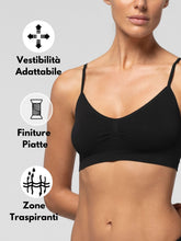 Carica l'immagine nel visualizzatore di Gallery, Pompea Reggiseno Senza Ferretto Invisibile, Brassiere Seamless in Morbida Microfibra con Spallina Stretta, Effetto Seconda Pelle