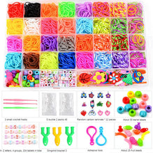 Carica l'immagine nel visualizzatore di Gallery, TONZACK 40 Kit Braccialetti Elastici a Griglia,Più Di 2800 Pezzi Braccialetti Colorati,Regali Di Natale Per Bambini Premium Fai-Da-Te,Con Vari Accessori Perline e Telai,In 32 Colori
