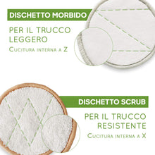 Carica l'immagine nel visualizzatore di Gallery, Dischetti struccanti riutilizzabili in cotone Bambaw con uno sacchettini per il lavaggio e la conservazione - Pack da 22 dischetti