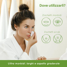 Carica l'immagine nel visualizzatore di Gallery, Dischetti struccanti riutilizzabili in cotone Bambaw con uno sacchettini per il lavaggio e la conservazione - Pack da 22 dischetti