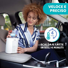 Carica l'immagine nel visualizzatore di Gallery, Chicco Scaldabiberon Portatile Da Viaggio E Scaldapappa Con Tre Programmi E Spegnimento Automatico, Bianco, ‎14 x 14 x 17.5 cm; 820 grammi
