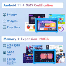 Carica l'immagine nel visualizzatore di Gallery, SANNUO Tablet per bambini 7 pollici Android 11 Tablet con 6GB RAM+64GB ROM(128 GB Espandibile), Display IPS,App Pre-installed, Bluetooth, Controllo Parentale, WiFi Tablet Educativo con Custodia-Blu
