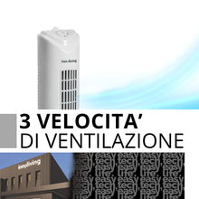 Carica l'immagine nel visualizzatore di Gallery, Innoliving Bimar Ventilatore a Torretta 3 Velocità INN-504 con Timer 120 Minuti, Ventilatore a Colonna con Oscillazione Automatica 90°, Potenza 45W, Altezza 78cm, Ventilatore a Torre Efficiente e Silenzioso