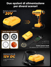 Carica l'immagine nel visualizzatore di Gallery, YOHOOLYO Compressore Aria Portatile per Pneumatici 150PSI Manometro Digitale LCD, luci a LED, Adatta per Auto,Biciclette, Moto e Palloncini