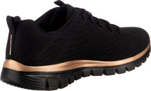 Carica l'immagine nel visualizzatore di Gallery, Skechers Graceful Get Connected, Sneaker Donna, Black Mesh Rose Gold Trim, 38 EU
