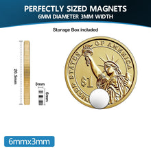 Carica l'immagine nel visualizzatore di Gallery, Vinabo 60Pezzi Magneti, al Neodimio Rotondi Piccoli 6 mm x 3 mm, Mini Calamite per Frigo, Lavagne, Artigianato, Mappe, Decorazioni - D'argento