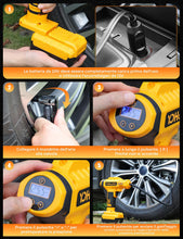 Carica l'immagine nel visualizzatore di Gallery, YOHOOLYO Compressore Aria Portatile per Pneumatici 150PSI Manometro Digitale LCD, luci a LED, Adatta per Auto,Biciclette, Moto e Palloncini