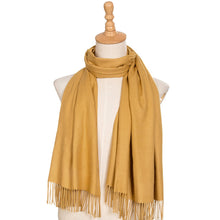 Carica l'immagine nel visualizzatore di Gallery, DonDon Sciarpa Donna Invernale Sciarpa Inverno Scialle Stola morbida e calda 185 x 65 cm - giallo