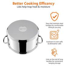 Carica l'immagine nel visualizzatore di Gallery, Amazon Basics 11 Pezzi Set di Pentole a Induzione - Acciaio Inox, con Coperchi, Argento