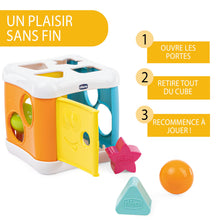 Carica l'immagine nel visualizzatore di Gallery, Chicco Cubo Incastra e Martella 2 in 1, Gioco Educativo per Bambini 10 Mesi - 3 Anni, con 4 Forme Geometriche, 2 Sfere e Martello Giocattolo, Multiattività