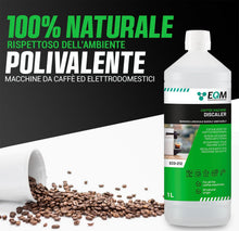 Carica l'immagine nel visualizzatore di Gallery, EQM - ECO- 212 - Decalcificante per Macchine da Caffè - 1L - 100% origine naturale - Compatibile con tutte le macchine da caffè