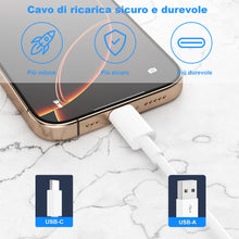 Carica l'immagine nel visualizzatore di Gallery, Cavo USB Type-C,Per Originale Cavetto USB C Cellulare Ricarica Rapida 2Pezzi 1M+2M,Per iPhone 17/Air/Pro/Pro Max/16/15/Pro/Plus/Pro Max,Per Samsung Galaxy S24/S23+/Ultra/S22/A53/A54/iPad Pro/Air/cavi