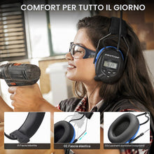 Carica l'immagine nel visualizzatore di Gallery, PROTEAR Cuffie Antirumore Bluetooth con radio FM / AM e microfono incorporato, Cuffie protettive contro il rumore perfette per Falciare, Segare, Officina, SNR 30dB