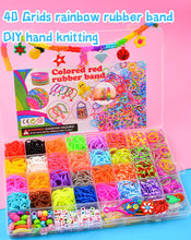 Carica l'immagine nel visualizzatore di Gallery, TONZACK 40 Kit Braccialetti Elastici a Griglia,Più Di 2800 Pezzi Braccialetti Colorati,Regali Di Natale Per Bambini Premium Fai-Da-Te,Con Vari Accessori Perline e Telai,In 32 Colori