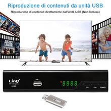Carica l'immagine nel visualizzatore di Gallery, Decoder DVB-T2, HD 1080p H.265 HEVC Ricevitore Digitale Terrestre HDMI TV Stick 10 Bit 60 FPS, USB WiFi Supporto, SCART, Ethernet, Universal Remote Control
