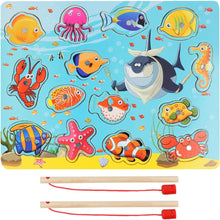 Carica l'immagine nel visualizzatore di Gallery, TOWO Gioco da Pesca in Legno Magnetico – include 15 Sagome con...