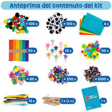Carica l'immagine nel visualizzatore di Gallery, Smowo® Kit Lavoretti Creativi per Bambini - Grande Set di Bricolage con Scovolini e Materiale Vari, Ideale per Ragazze e Ragazzi