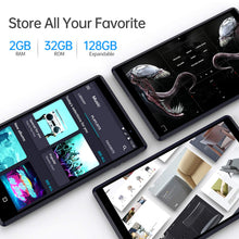 Carica l'immagine nel visualizzatore di Gallery, PRITOM Tablet PC Android 8 pollici Android 10.0 OS, 4000 mAh, 64GB ROM, Quad Core, schermo HD IPS, 2.0 anteriore + 8.0 MP fotocamera posteriore, Wi-Fi, Bluetooth, Nero