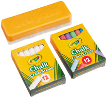 Carica l'immagine nel visualizzatore di Gallery, CRAYOLA - Set 24 Gessi Bianchi e Colorati per Lavagna Nera con Cancellino, per Scuola e Casa, 98268