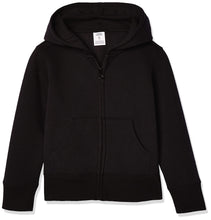 Carica l'immagine nel visualizzatore di Gallery, Amazon Essentials Felpe con Cappuccio Foderate in Pile con Cerniera Bambine e Ragazze, Nero, 8 Anni