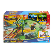 Carica l'immagine nel visualizzatore di Gallery, Hot Wheels Monster Trucks Sharks vs. Dinos Dragon Destruction