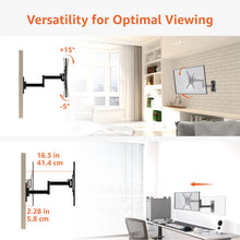 Carica l'immagine nel visualizzatore di Gallery, Amazon Basics Supporto a parete per TV Full Motion, si adatta a TV da 30 a 102 cm e VESA 200 x 200, Nero